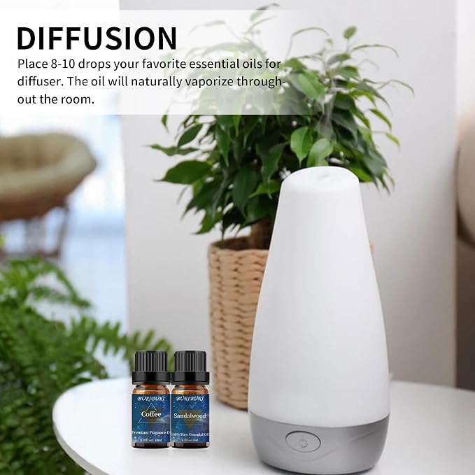 BURIBURI Sandalwood Oil Essential Oil and Coffee Essential Oil 10ml, 100% Pure - Image 5