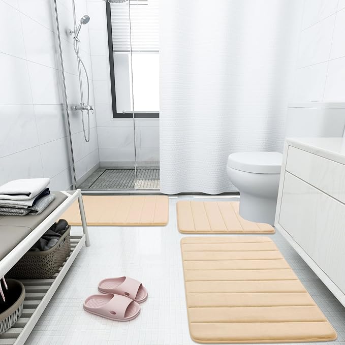 Buganda Memory Foam Bath Mat, Ultra Soft and Non-Slip Bathroom Rugs, Water - Image 2