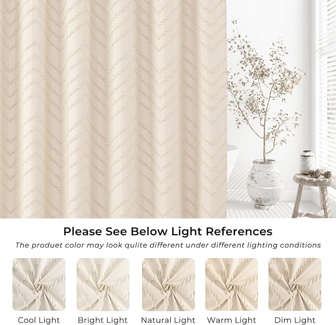 Small Stall Cream Boho Fabric Shower Curtain, 36x72 Half Size, Textured Tufted - Image 8