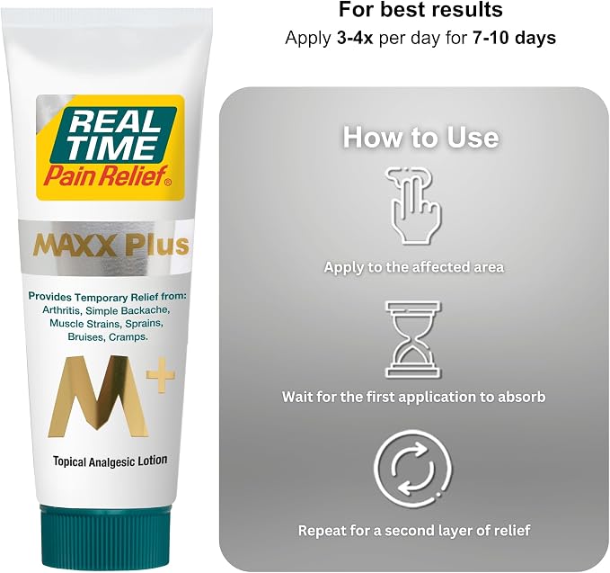Real Time Pain Relief MAXX Plus - 3oz Tube | Intensive Formula - Image 6