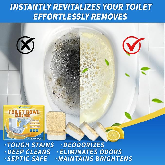 Toilet Bowl Cleaner Tablets | Septic Safe, Eco-Friendly Drop-in Tablets - Image 3
