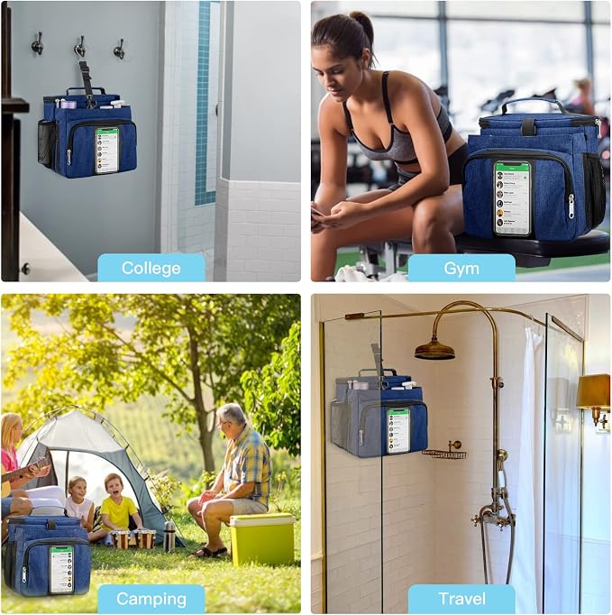 Bukere Portable Shower Caddy College Dorm Room Essential, Shower Caddy Tote Bag - Image 7