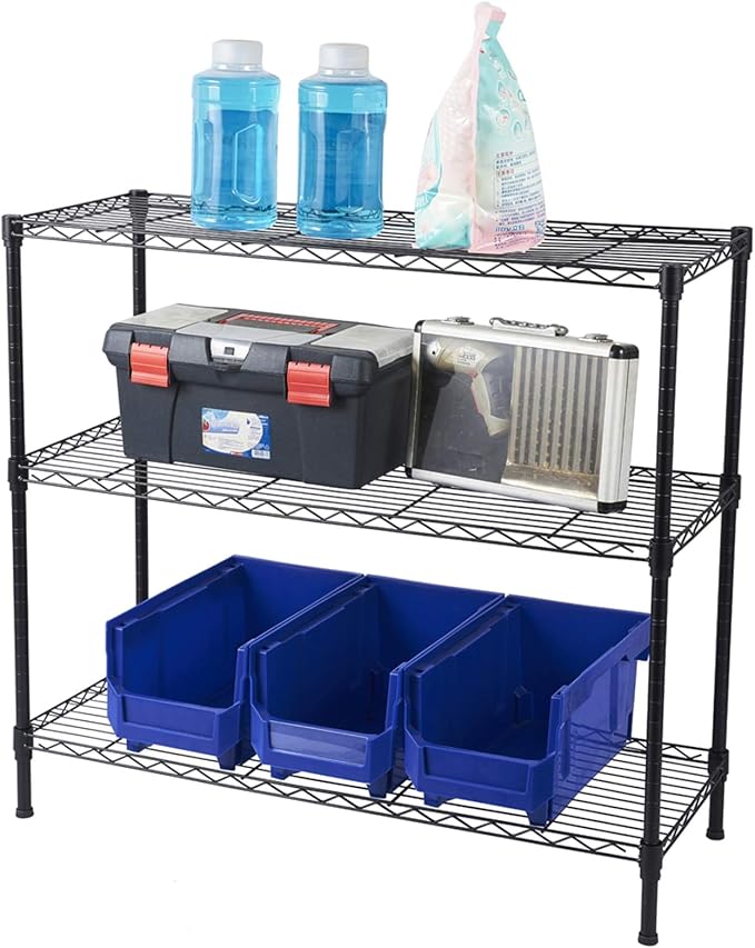 3 Tier Storage Racks Shelving, Heavy Steel Pantry Shelves, Adjustable Wire by Unknown