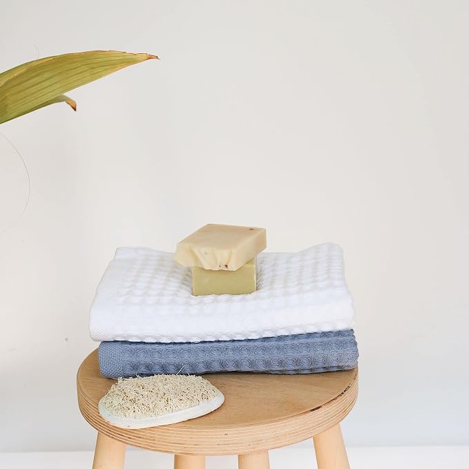 sea me at home Waffle Hand Towel – 100% Turkish Cotton, Soft and Absorbent - Image 3