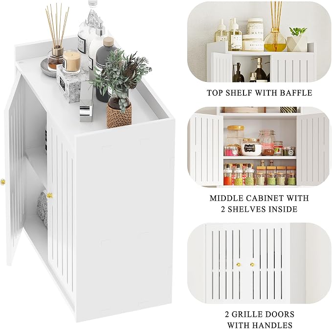 3-Tier Wall Bathroom Storage Cabinet, Medicine Cabinet Organizer - Image 7