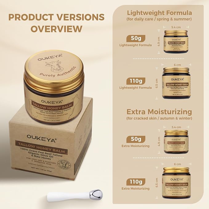 OUKEYA Beef Tallow Balm Moisturizing Cream, Natural Beef Tallow Face & Body - Image 9