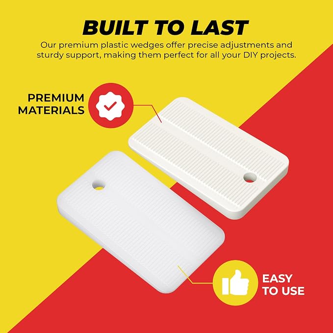 Plastic Shim Wedge Set Nonslip Furniture Levelers Combo Kit 6 Rigid and 6 - Image 3