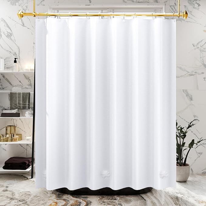 AmazerBath 48x72 Shower Curtain Stall, PEVA White Heavy Duty Shower Curtain - Image 9