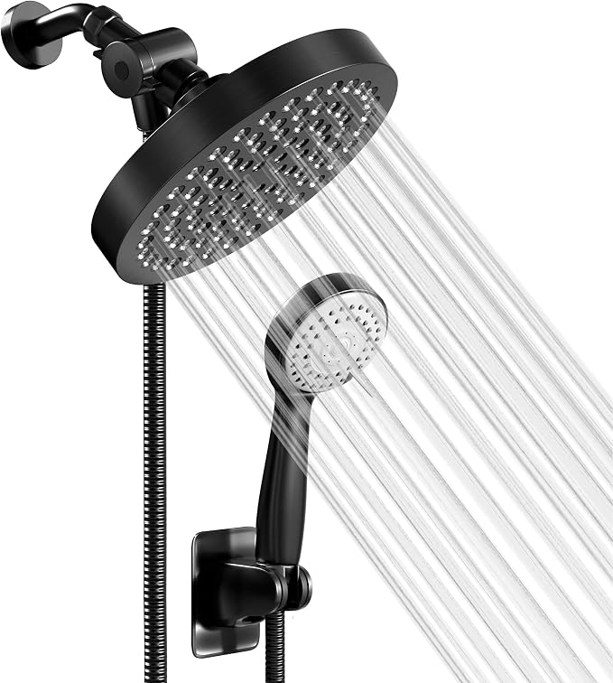 Shower Head With Handheld Combo, 6 Inch High Pressure Rainfall Showerhead With by Heatsistence