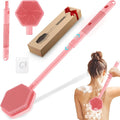 Silicone Back Scrubber for Shower, 3-Length Back Brush Bath Brush by GEENOA