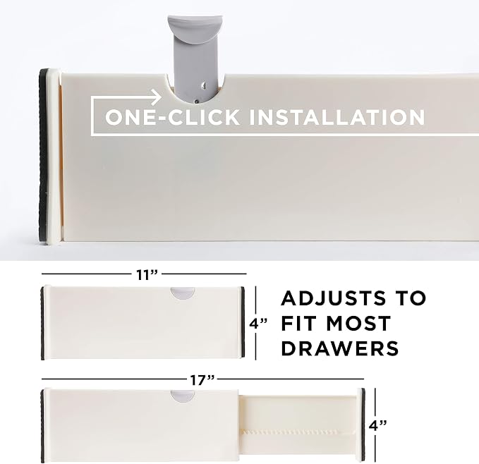 4 Adjustable Drawer Dividers, Organize Silverware and Utensils in Home Kitchen - Image 2
