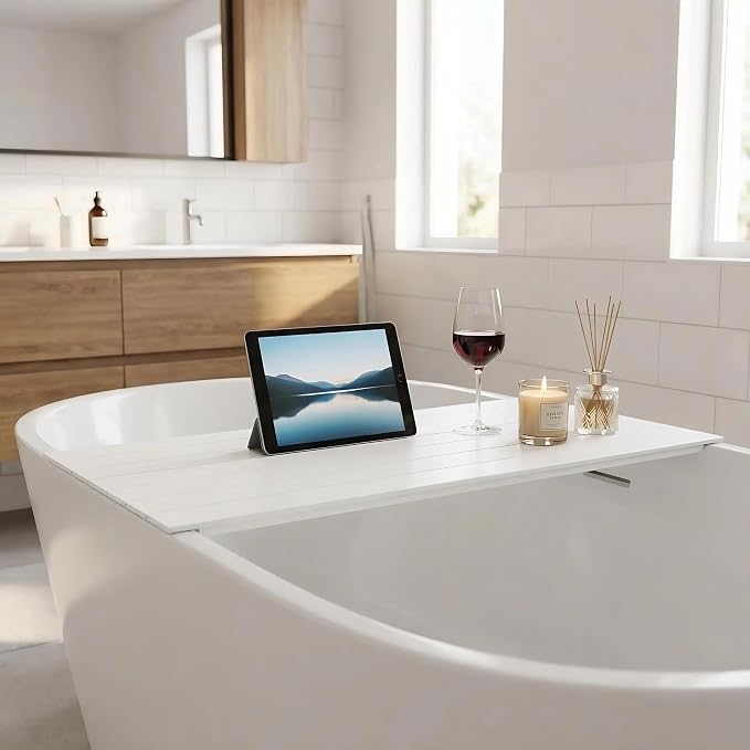Bathtub Cover 70.8" x 31.5" Folding PVC Bathtub Cover Adjustable Anti-dust - Image 2