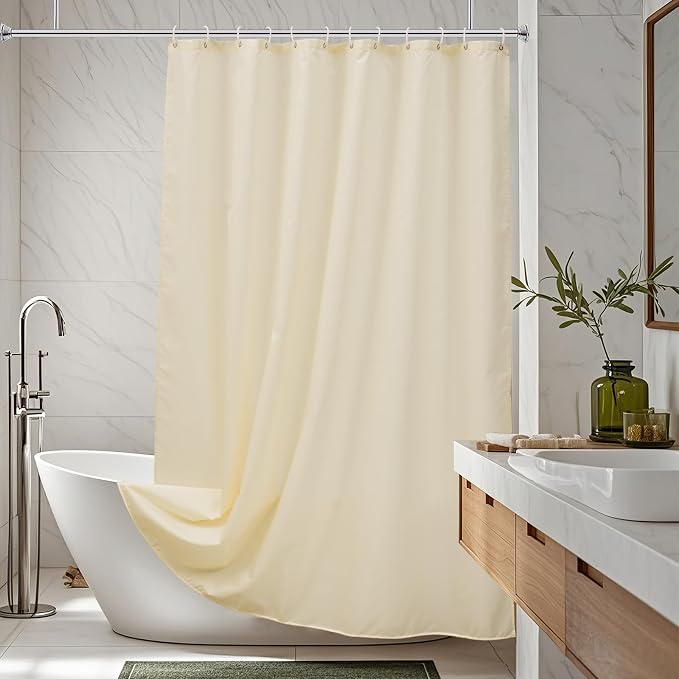 AooHome Shower Curtain Liner, Fabric Bathroom Curtain - Image 2
