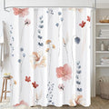 Gibelle Long Shower Curtain 72 x 78, Watercolor Floral Fabric Shower Curtain by Gibelle