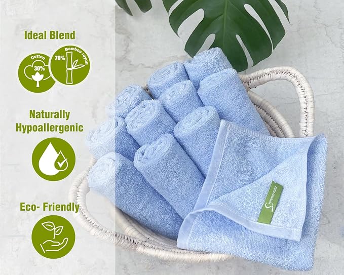 Washcloths 12 Pack 13"x13"- Extra Absorbent, Soft Multipurpose Wash Clothes and - Image 2