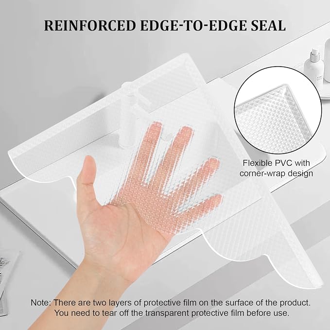2 PCS Shower Splash Guard for Tub Corner, Self-Adhesive Shower Guards to Keep - Image 3