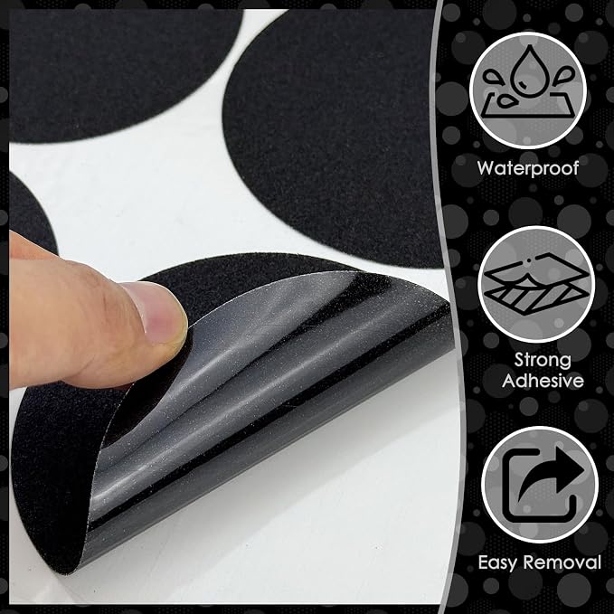 S&X 24 Pcs Anti Slip Shower Stickers, Modern Black Non Slip Bathtub Stickers - Image 5