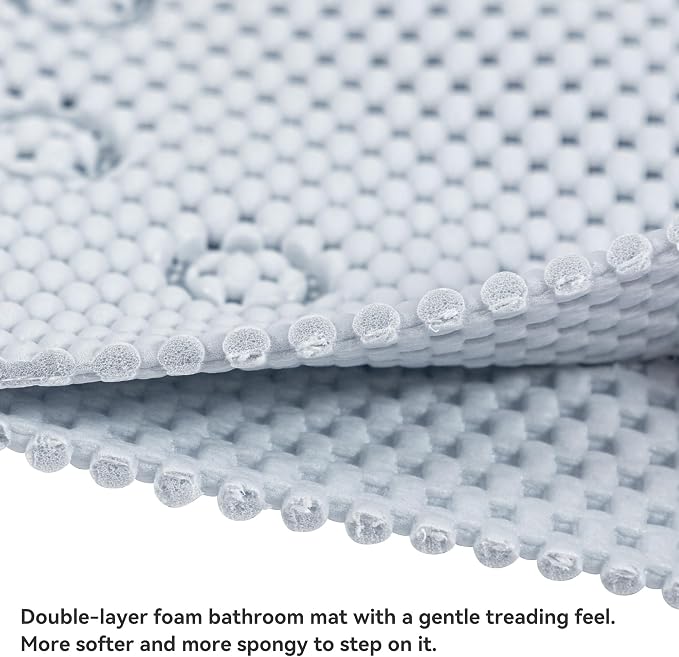 Double Layer Foam Non Slip Bathtub Mat 37x17in, More Comfortable and Thicker - Image 2