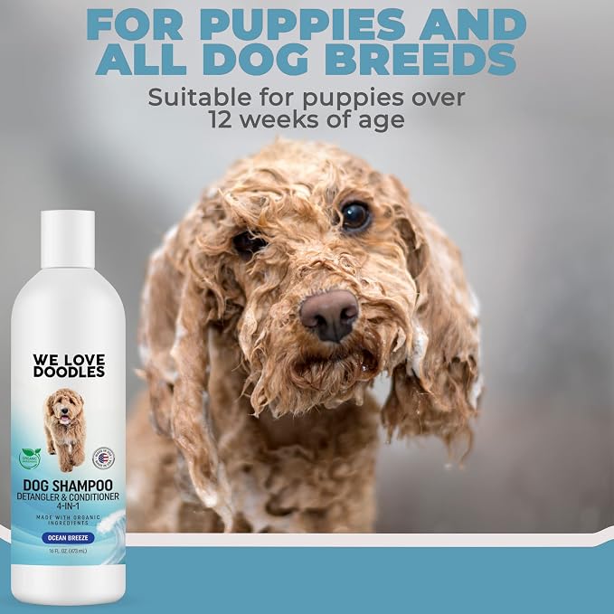 We Love Doodles Pet Rubber Bath Brush and Dog Shampoo - Image 8