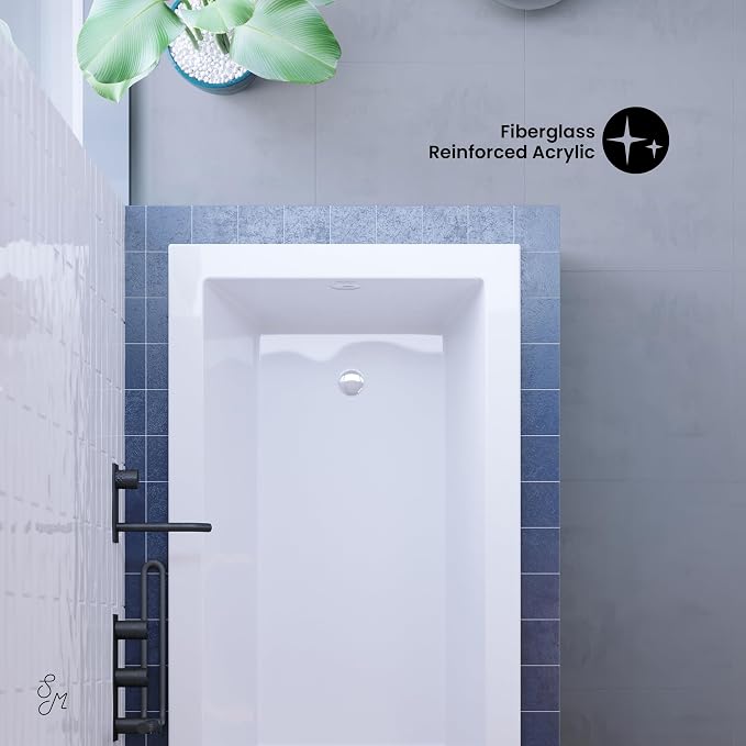 Swiss Madison Voltaire 60" x 30" Reversible Drain Drop-In Bathtub - Image 6