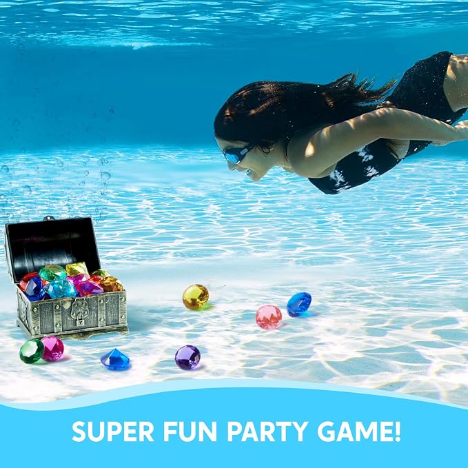 Sloosh Diving Gems Pool Toys, 16 Big Colorful Diamond - Image 5