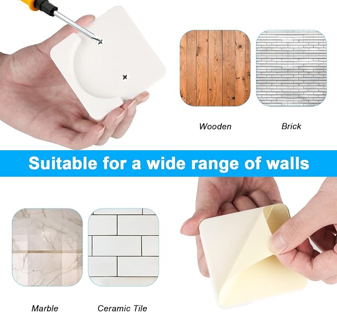2 Pcs Adhesive Shower Rod Tension Holder, No Drilling Shower Curtain Rod Holder - Image 4