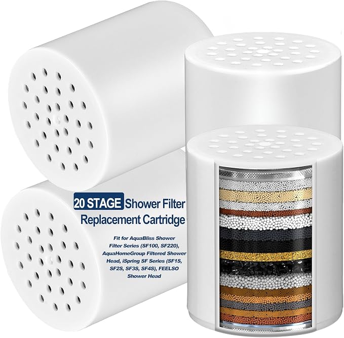 4-Pack 20 Stage Shower Filter Replacement Cartridge by Homewarm