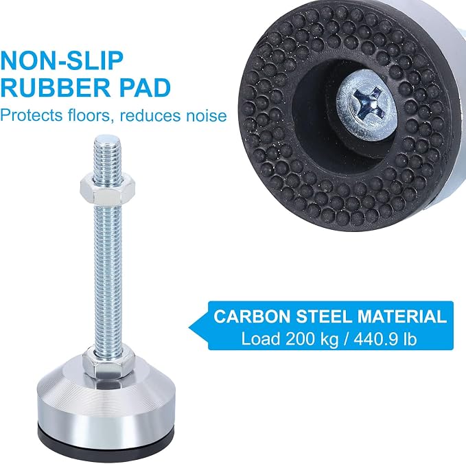 PATIKIL Furniture Leveling Feet 2" Dia Base M10 Thread - Image 3