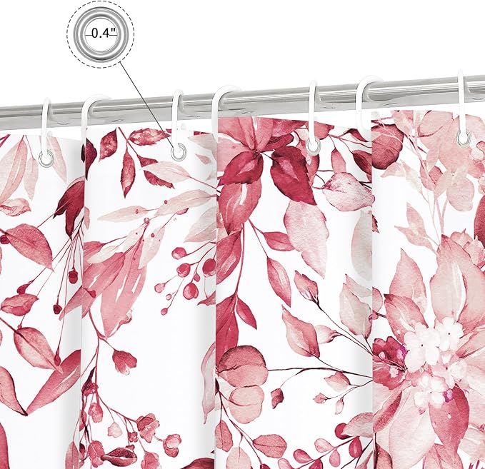 Gibelle Small Stall Shower Curtain 36 x 72, Narrow Half Pink Floral Shower - Image 5