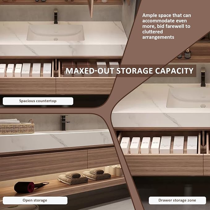 Floating Wood Bathroom Vanity - Image 5