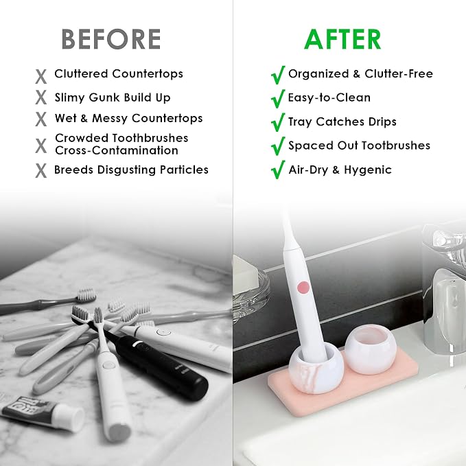 2 Pack Ceramic Toothbrush Holder - Image 3