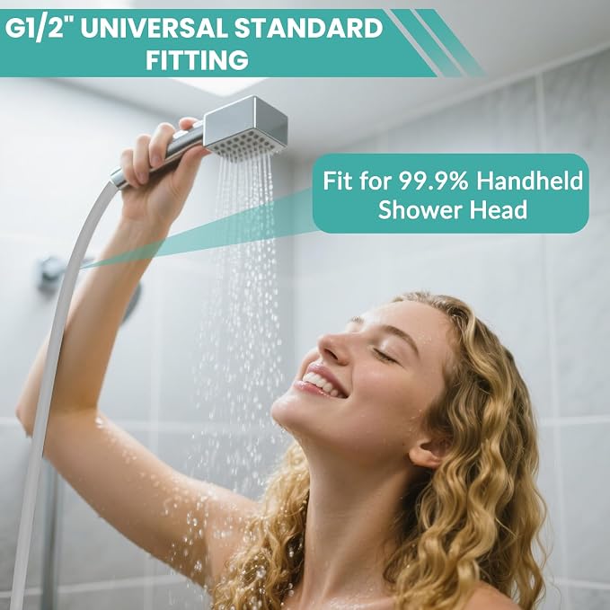 59 Inches Silicone Shower Hose, Ultra-Soft Anti-Kink Designed Handheld Shower - Image 4