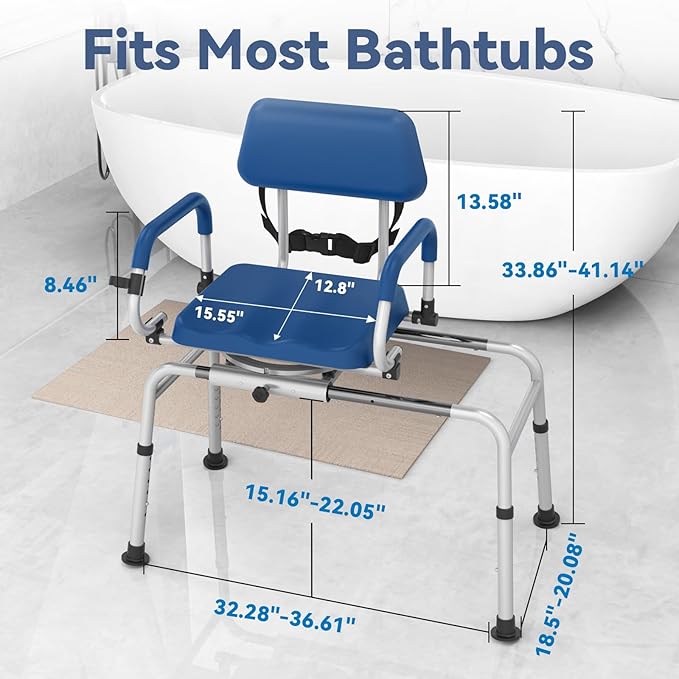 FSA/HSA Eligible Sliding Shower Chair Tub Transfer Bench - Image 6