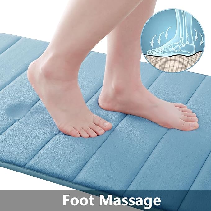 Buganda Memory Foam Bath Mat, Ultra Soft and Non-Slip Bathroom Rugs, Water - Image 2