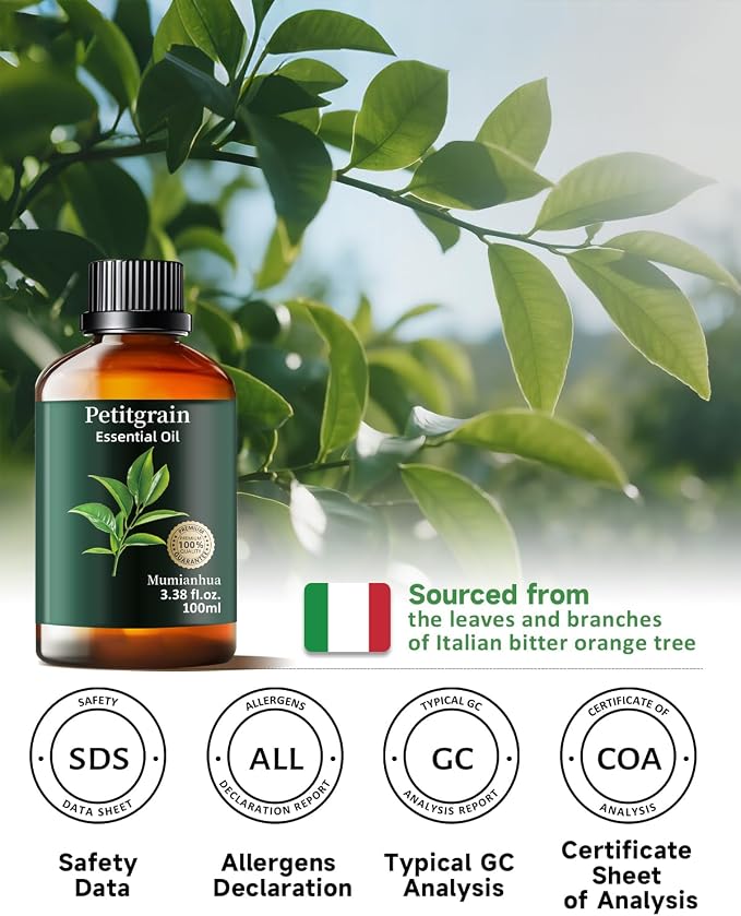 Pure Petitgrain Essential Oil for Bedtime Serenity, Evening Relaxation & Pillow - Image 6