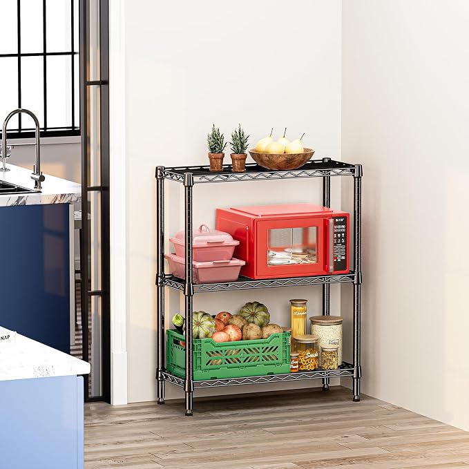 IZEUK 3-Tier Heavy Duty Steel Storage Shelves, Metal Shelf Wire Shelving Rack - Image 6