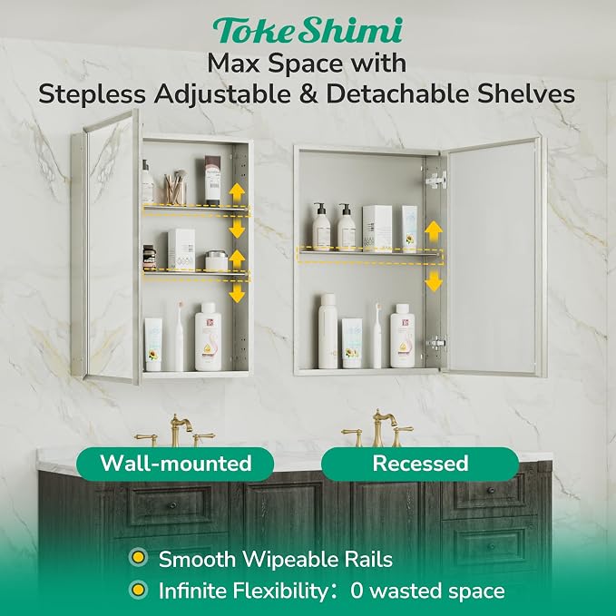 TokeShimi 48 x 32 Mirrored Medicine Cabinets - Image 6