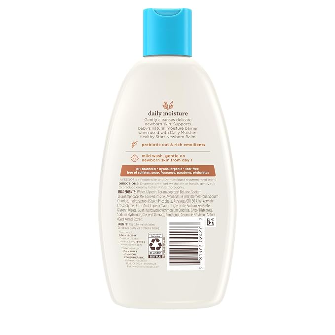 Aveeno Baby Healthy Start Nourishing Newborn Wash, Hypoallergenic Baby Body Wash - Image 8