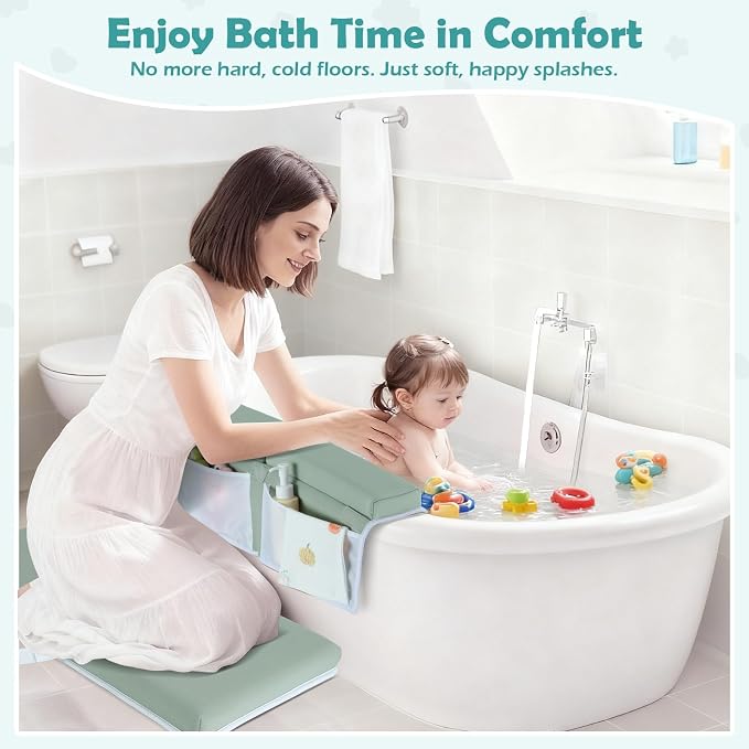 Baby Bath Kneeler and Elbow Rest Pad Set, 1.5 Inch Thick Memory Foam Soft Bath - Image 2