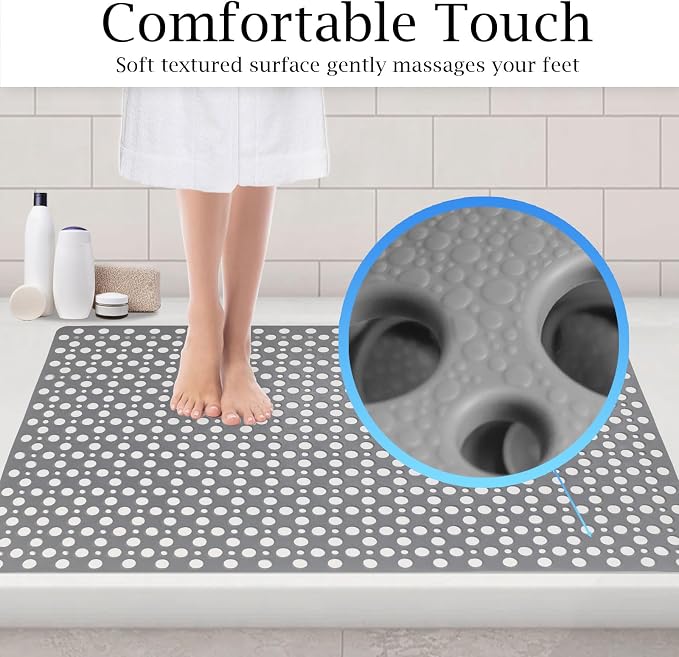 Non Slip Large Shower Mat 35.4"*23.6", TPE Bath Mats - Image 2