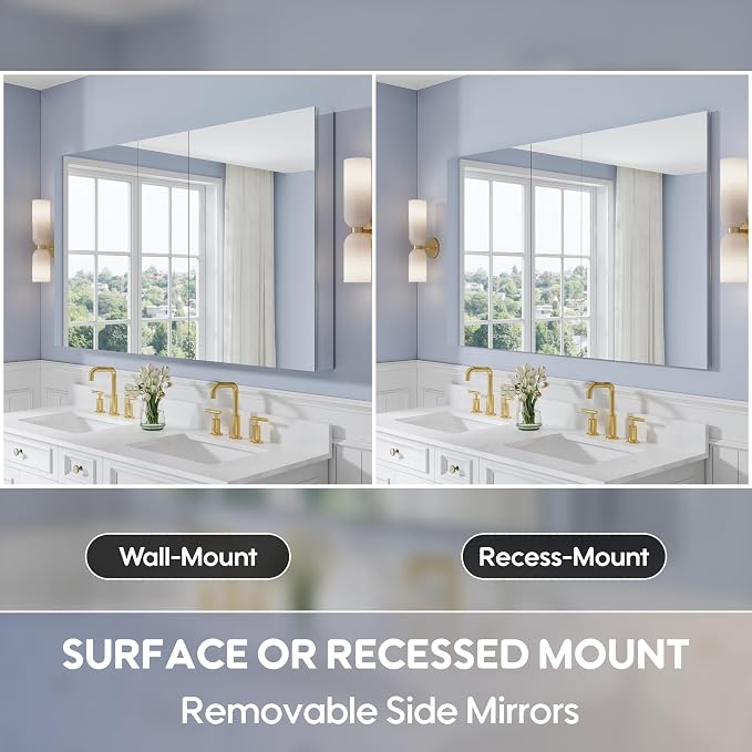 WELLFOR 60" x 36" Bathroom Medicine Cabinet - Image 5