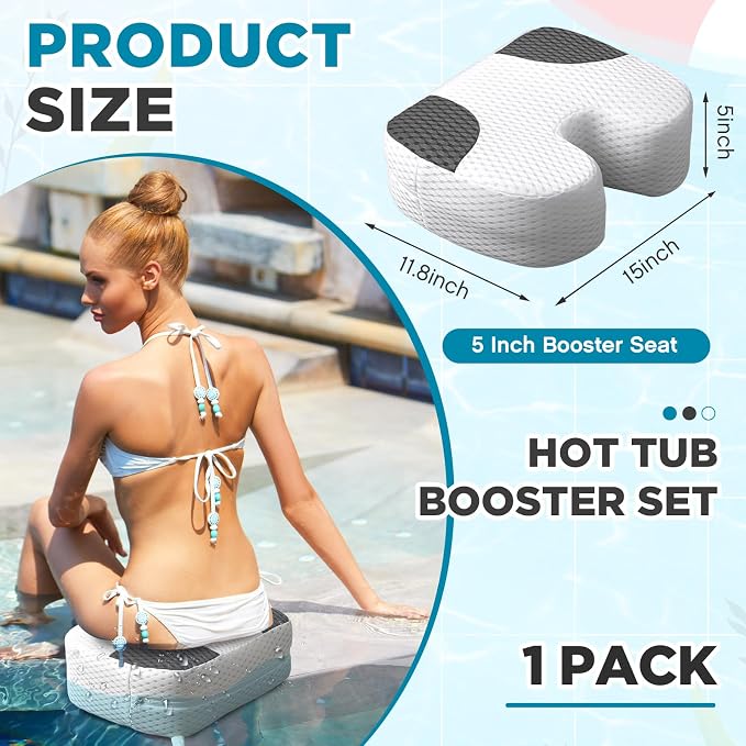 Suzile 1 Pcs Hot Tub Booster Seat Weighted Spa Bathtub Booster Inflatable - Image 2