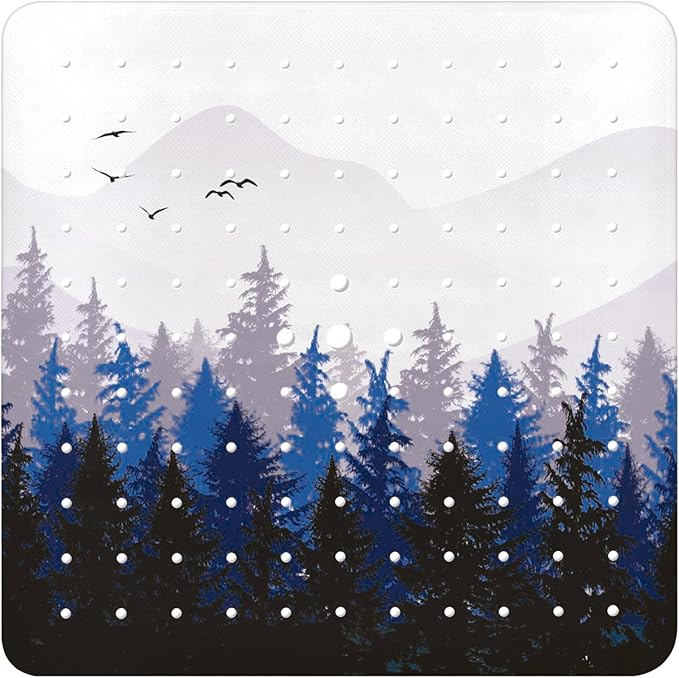 Bathtub Mat Non Slip, Forest Square Bath tub Mat Shower Floor Mat by BathtubMat