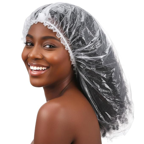 10 PCS Oversized Disposable Plastic Shower Cap, Large Lengthen Elastic by Unknown