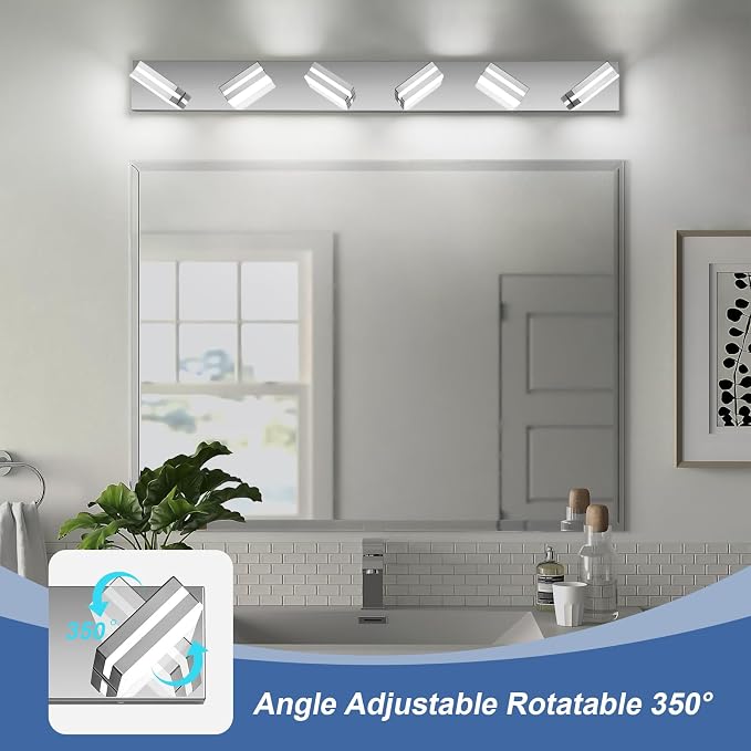 Modern LED Bathroom Lights Fixtures, Stainless Steel Chrome Acrylic Wall - Image 3