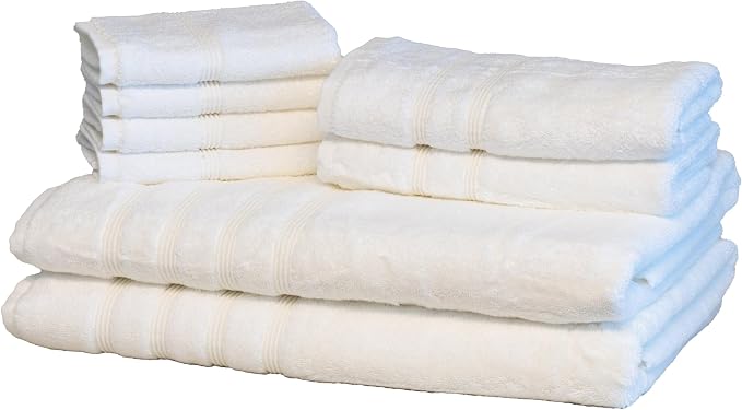 Mosobam Luxury Turkish 8pc XL Towel Set 35X70 16X30 13X13 White Oversize 700 by Mosobam