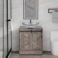 30" Barn Door Bathroom Vanity, Farmhouse Style Standing Pedestal Cabinet by Solidee