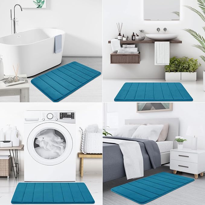 Buganda Memory Foam Bath Mat, Ultra Soft and Non-Slip Bathroom Rugs, Water - Image 7