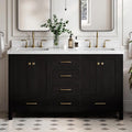 ARIEL Cambridge 61 Inch Double Rectangular Sink Bathroom Vanity by Ariel