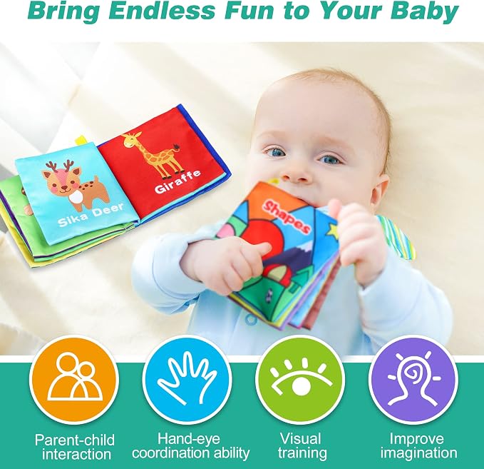 Baby Bath Books, Nontoxic Fabric Soft Baby Cloth Books, Early Education Toys - Image 6